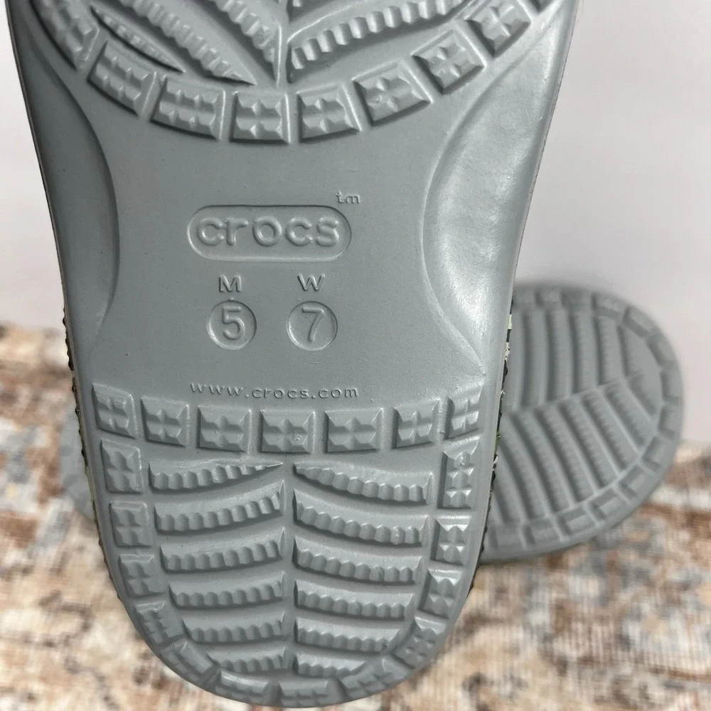 Disney Parks Crocs Slides Sandals Animal Kingdom W 7 M 6 Safari Green Black Camo